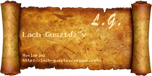 Lach Gusztáv névjegykártya